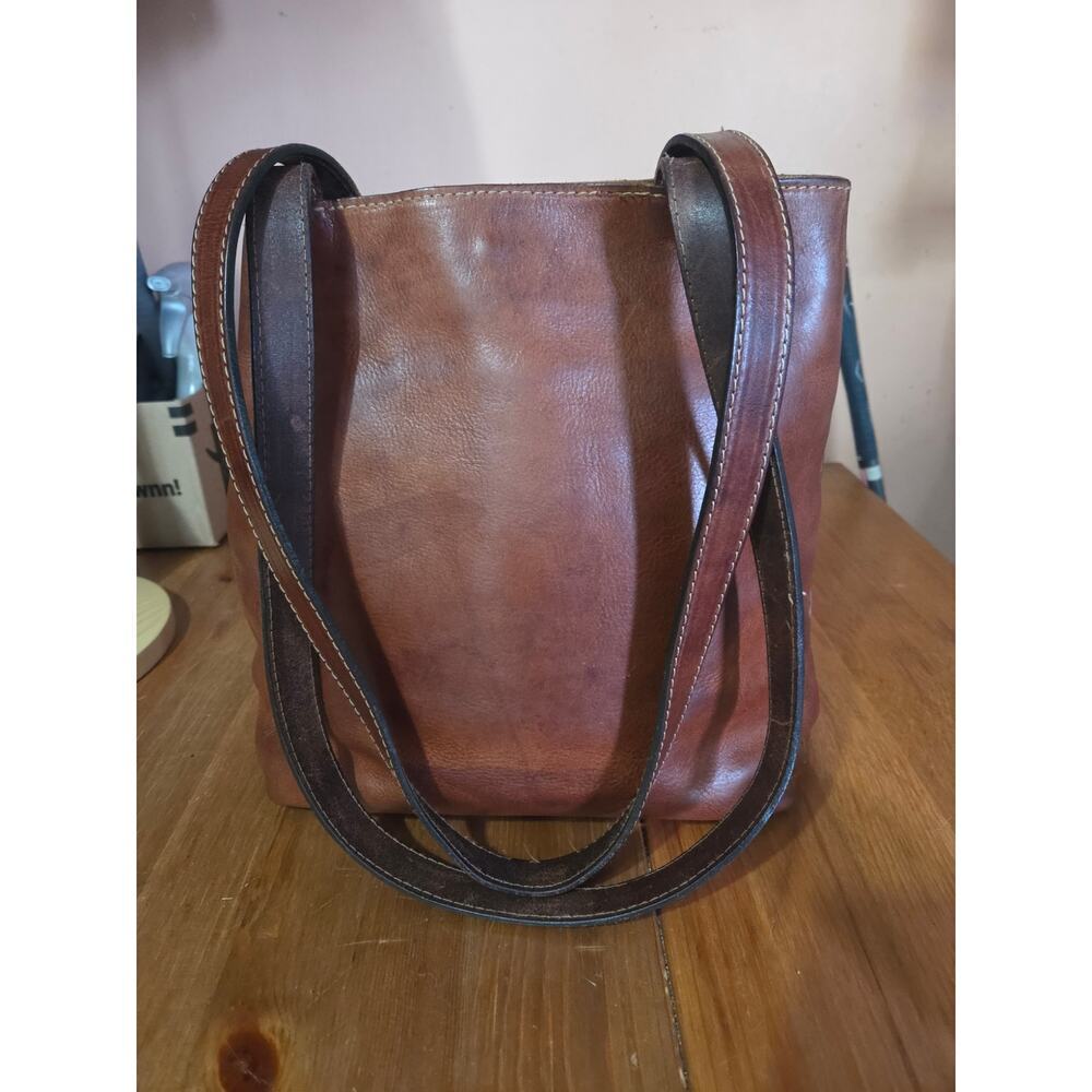 Vintage Italian Leather Boho Hobo Genuine Leather Bag Pelletteria Toro Firenze - Picture 3 of 10